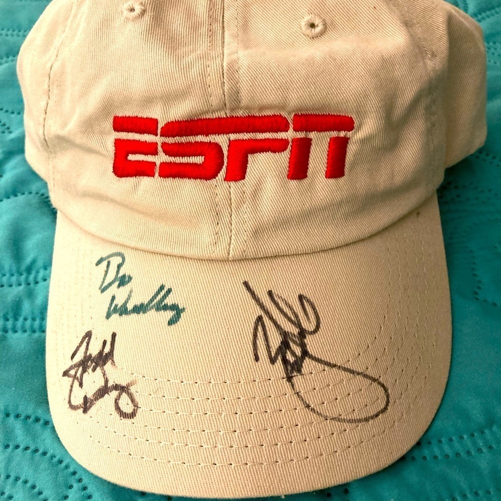 ESPN hat with 3 autographs Vintage